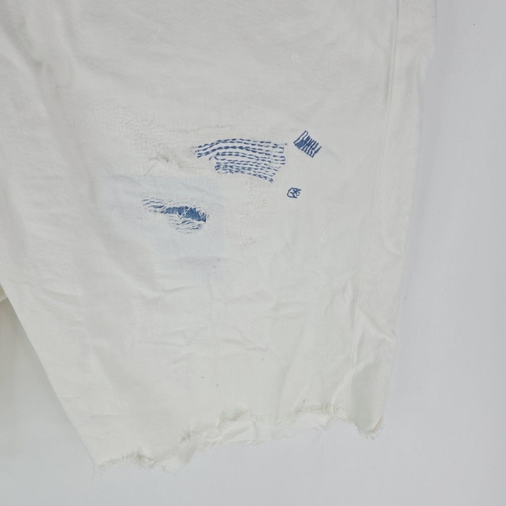 Polo Ralph Lauren Hampton Relaxed Straight White Denim Distressed Shorts Size 46 - Picture 6 of 16
